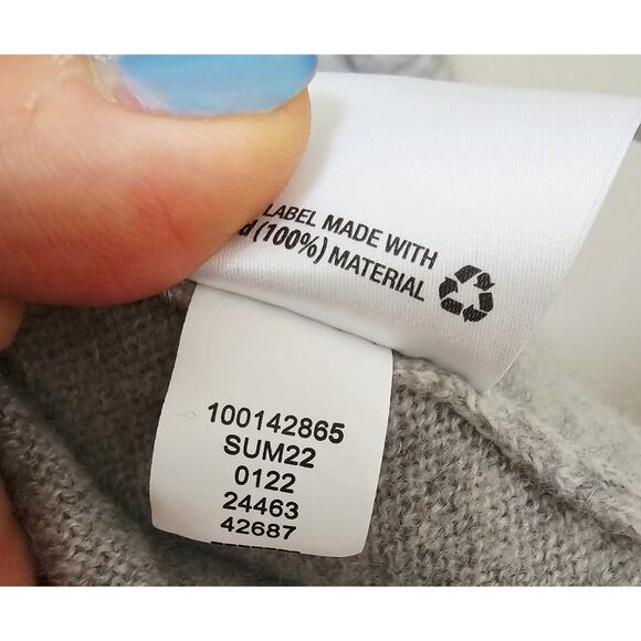 Cashmere Charter Club Luxury M Gray Poncho Oversized With Hoodie. Soft Warm Flaw - Picture 12 of 14